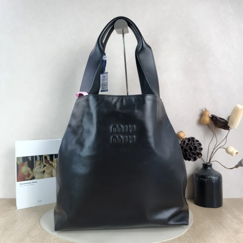 Miumiu Shoulder Bag Shoulder Bag Black Calfskin One Size 38 × 11 × 38 cm
