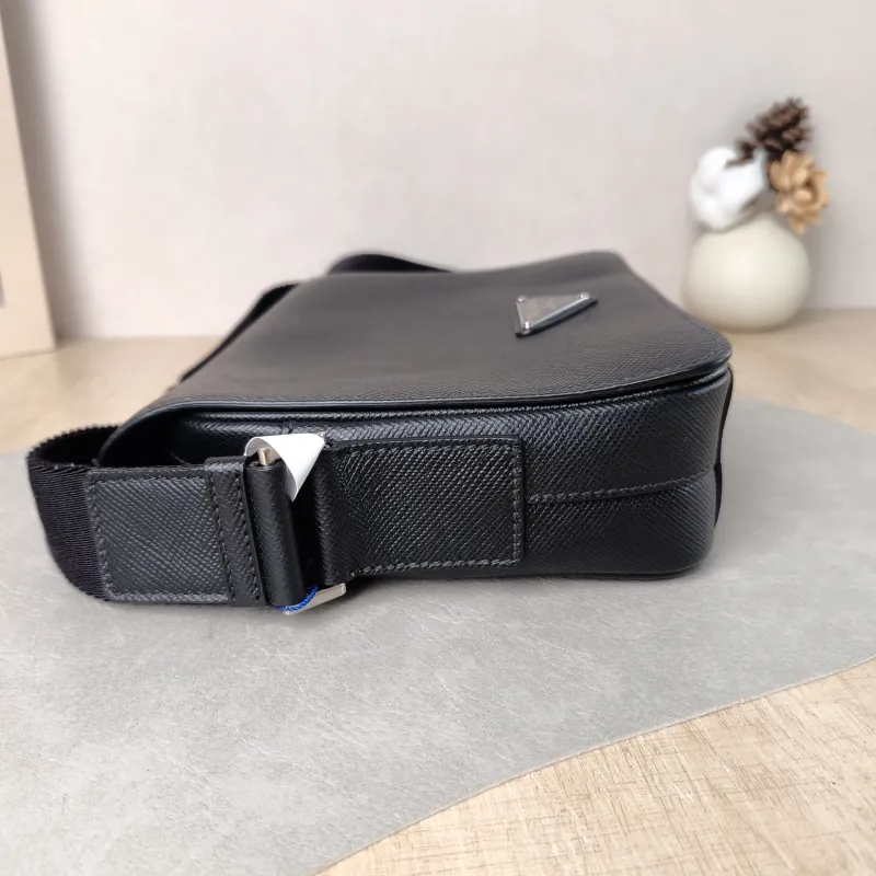 PRADA Shoulder Bag Soft Lux Messenger Bag Black Calfskin One Size 24 × 6 × 18 cm — detail view 11 of 11