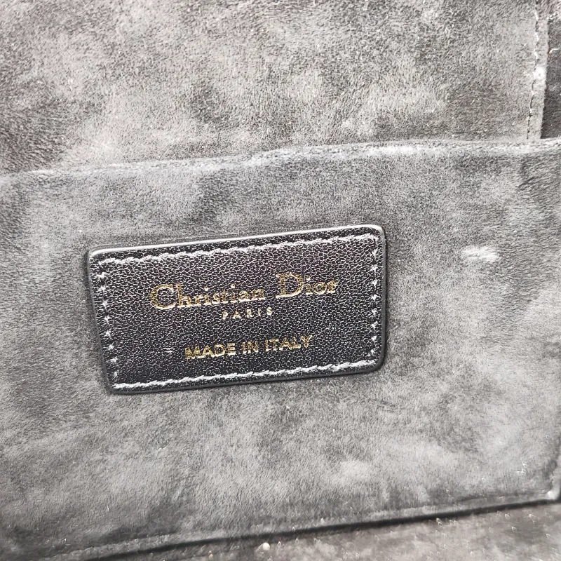 DIOR Top Handle Bag Travel Vanity Cosmetic Bag Black Lambskin Canvas 18.5 × 10 × 14 cm — detail view 11 of 11