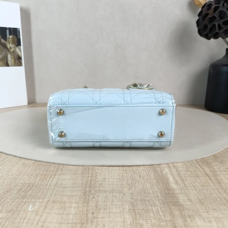 DIOR Crossbody Bag Lady Lady Dior Bag Green Blue Lambskin mini17 × 7 × 15 cm — cover view 3 of 5