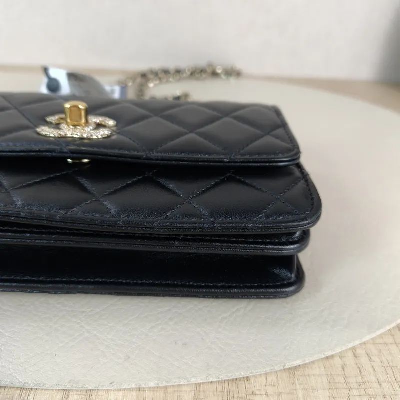 Chanel Crossbody Bag trendy cc woc Black Lambskin Mini 19.2 × 3.5 × 12.3 cm — detail view 11 of 11