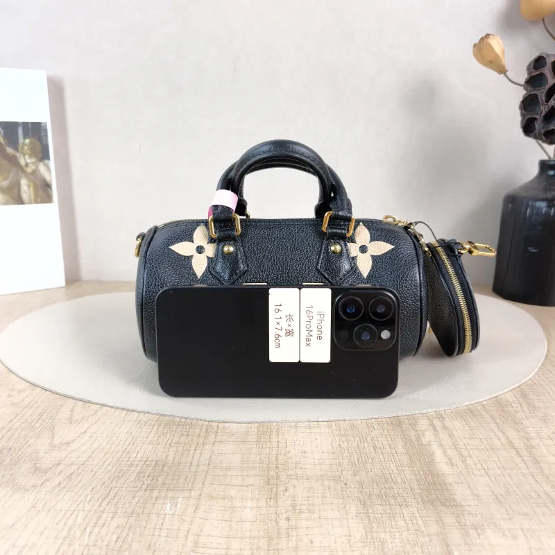 Louis Vuitton Crossbody Bag Papillon Black · White Monogram Empreinte Embossed Calfskin BB 20 × 10 × 10 cm — cover view 2 of 5
