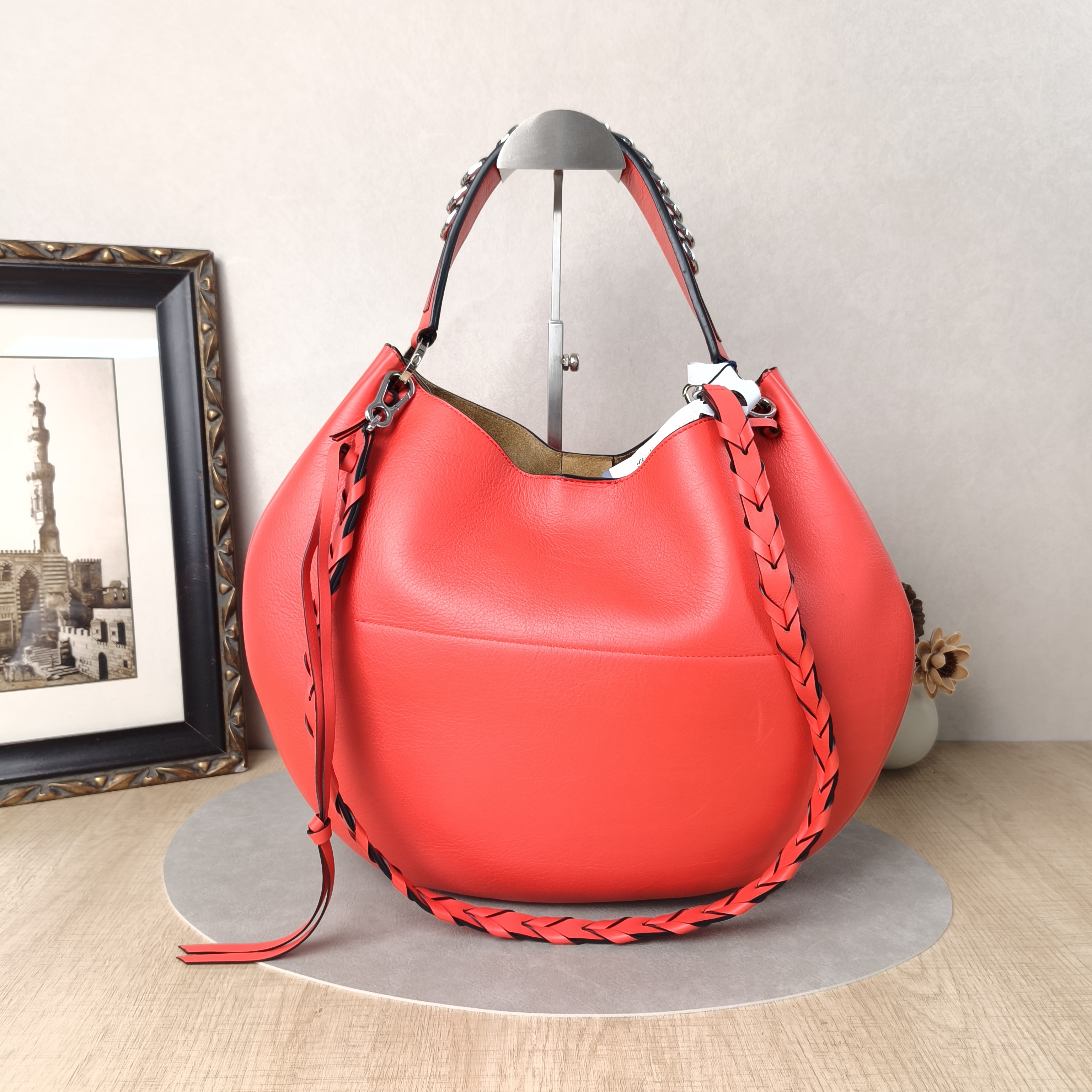 LOEWE Crossbody Bag Crossbody Bag Red Calfskin One Size34 × 9.5 × 28 cm — cover view 3 of 5