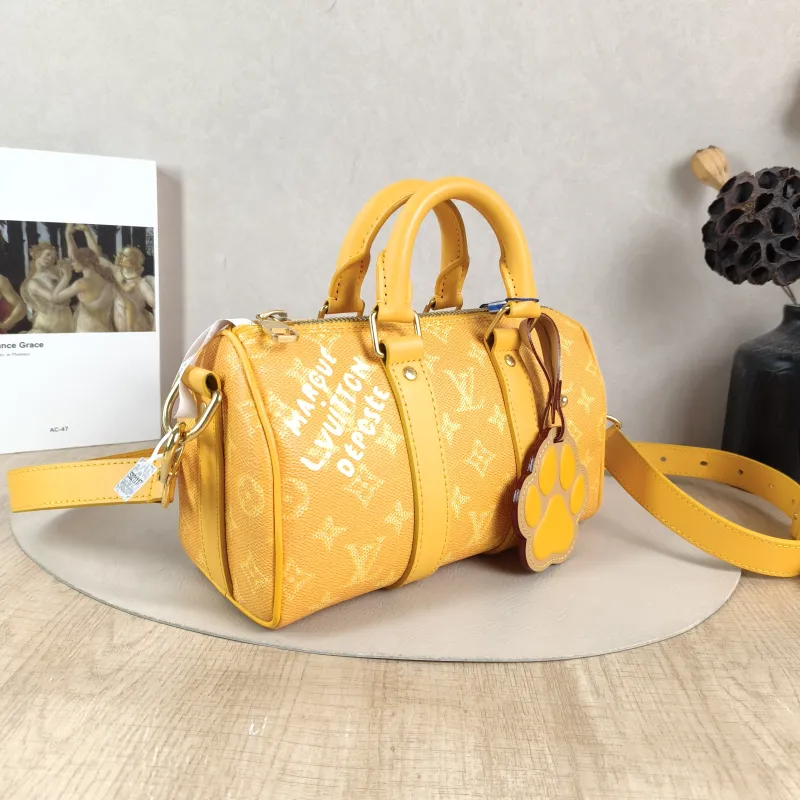 Louis Vuitton Crossbody Bag Keepall 25 Collection Yellow PVC Medium 25 × 11 × 15 cm — cover view 4 of 5