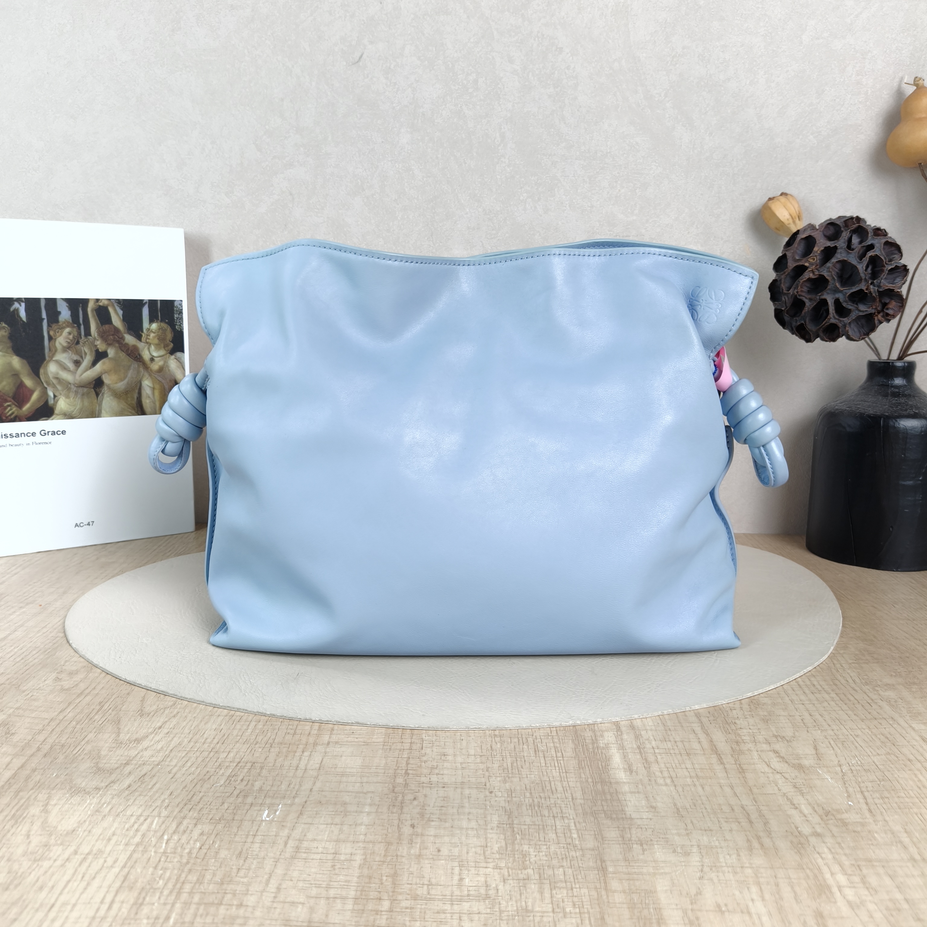 LOEWE Crossbody Bag Flamenco Blue Calfskin Medium30 × 10.5 × 24.5 cm