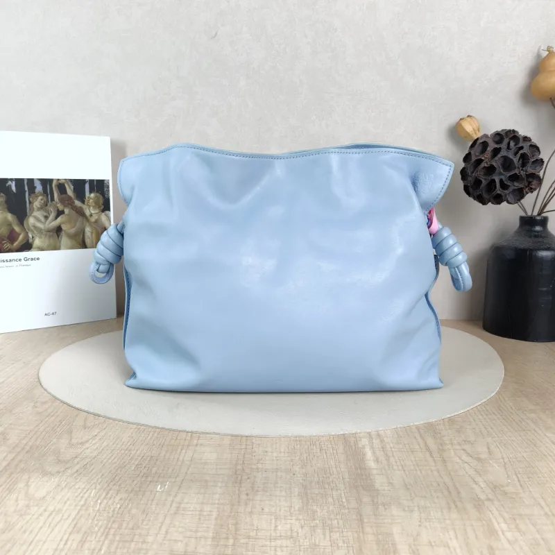 LOEWE Crossbody Bag Flamenco Blue Calfskin Medium30 × 10.5 × 24.5 cm