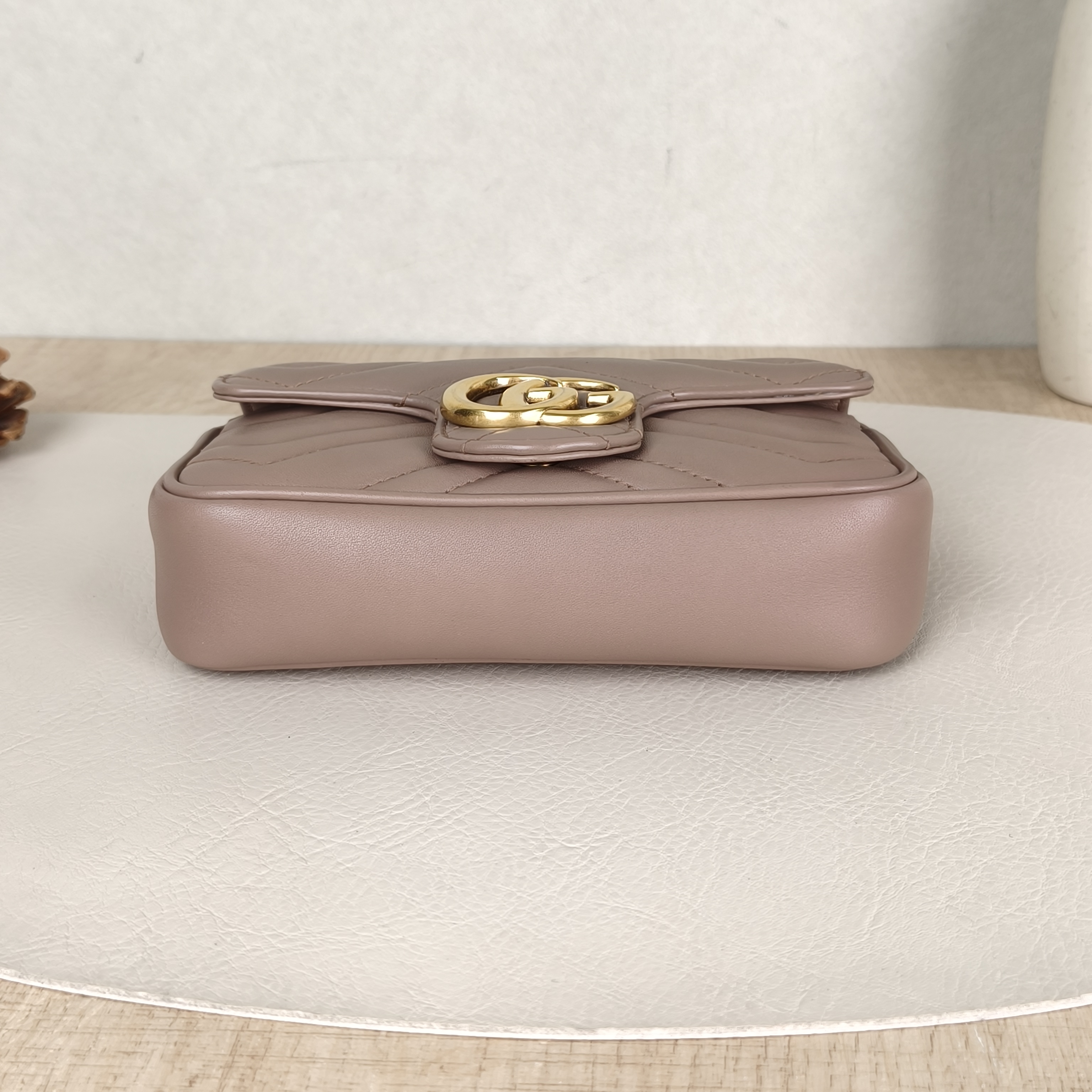 GUCCI Crossbody Bag GG Marmont Mini Marmont Mini Brown Calfskin16.5 × 4.5 × 9.5 cm — cover view 4 of 5