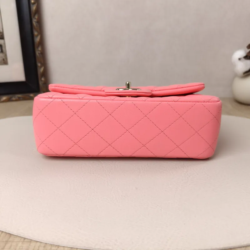 Chanel Crossbody Bag Classic Flap Large Mini CF Mini Pink Lambskin mini20 × 6 × 12 cm — cover view 8 of 11