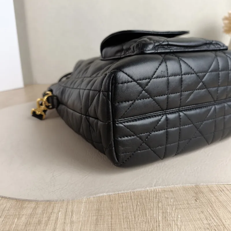 DIOR Crossbody Bag Caro Bucket Bag Black Lambskin Small 20 × 9 × 24 cm — detail view 2 of 11