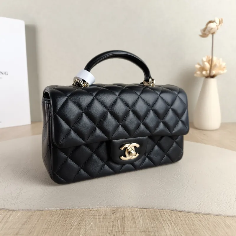 Chanel Crossbody Bag mini Black Lambskin mini 20 × 6 × 12 cm — cover view 5 of 5