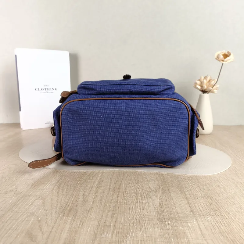 Miumiu Backpack Backpack Blue Canvas Large 25 × 12.5 × 29.5 cm — cover view 4 of 5