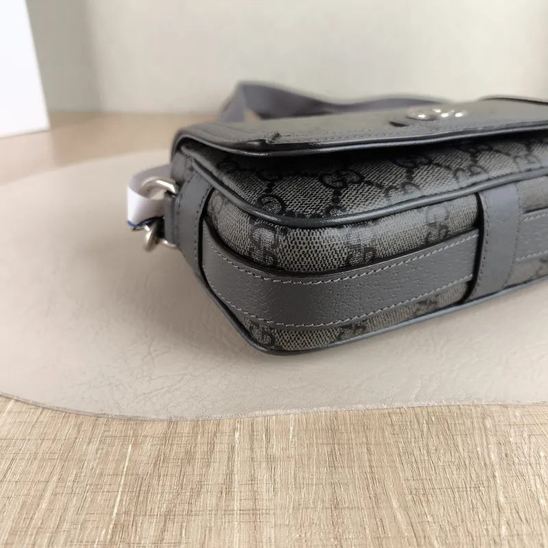 GUCCI Crossbody Bag Ophidia Messenger Bag Grey PVC One Size 19 × 5 × 11 cm — detail view 8 of 11