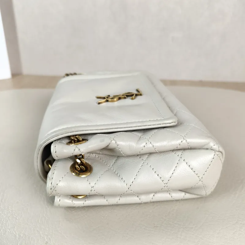 SAINT LAURENT Crossbody Bag NOLITA White SL ambskin Mini 18 × 6 × 13 cm — detail view 9 of 12