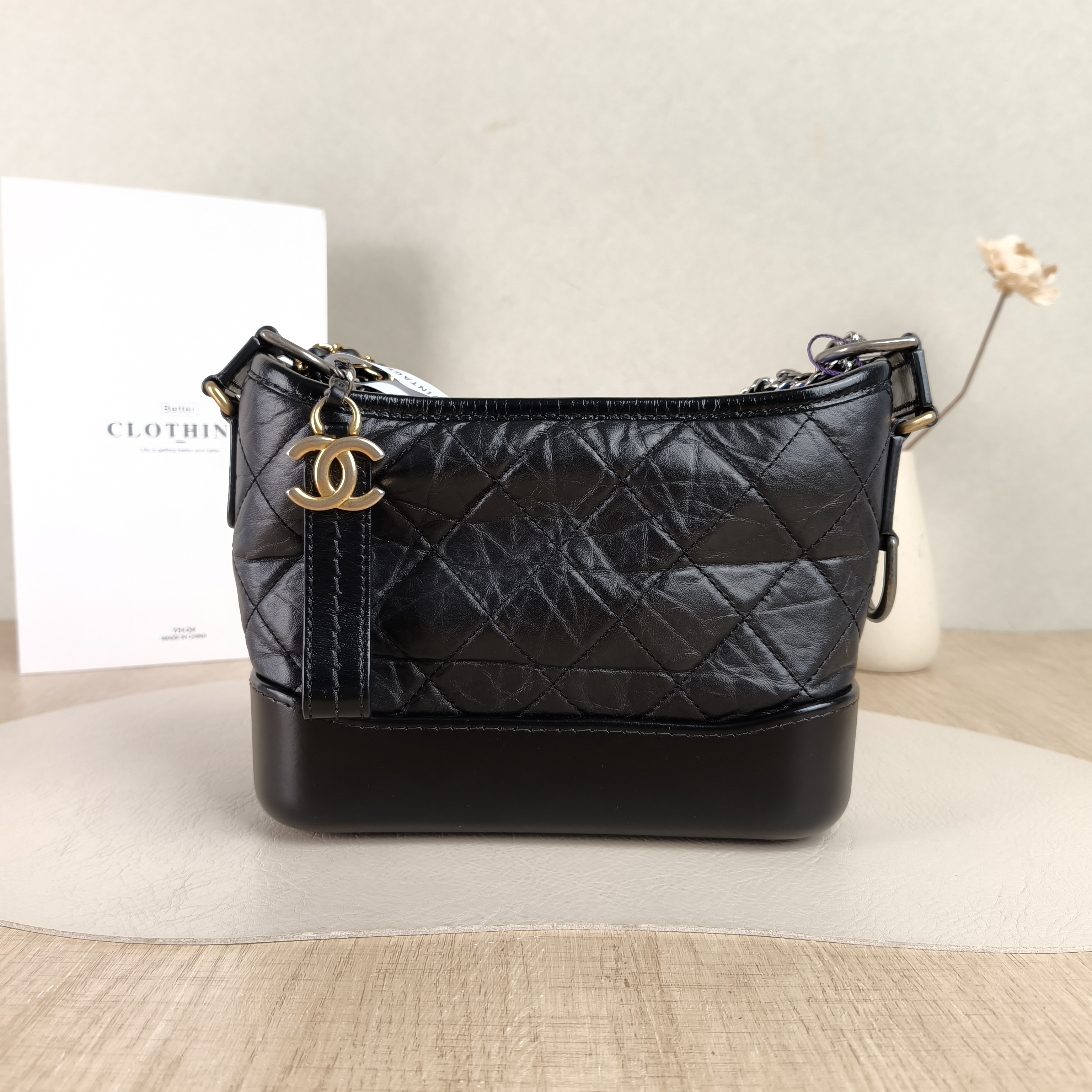 Chanel Crossbody Bag Gabrielle Gabrielle Bag Black CC alfskin Small20 × 8 × 15 cm