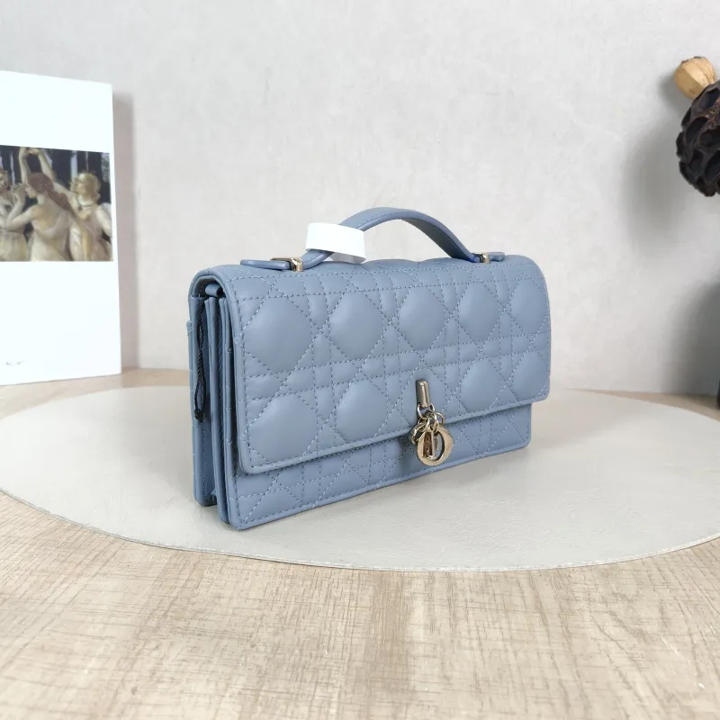 DIOR Shoulder Bag My Chain Bag Blue Lambskin 21 × 4 × 11.5 cm — cover view 2 of 6
