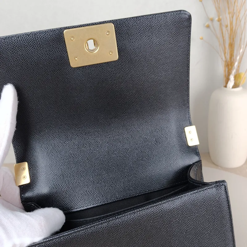 Chanel Crossbody Bag Le Boy​ Black Grained Calfskin Small 20.5 × 8.5 × 12 cm — detail view 5 of 15