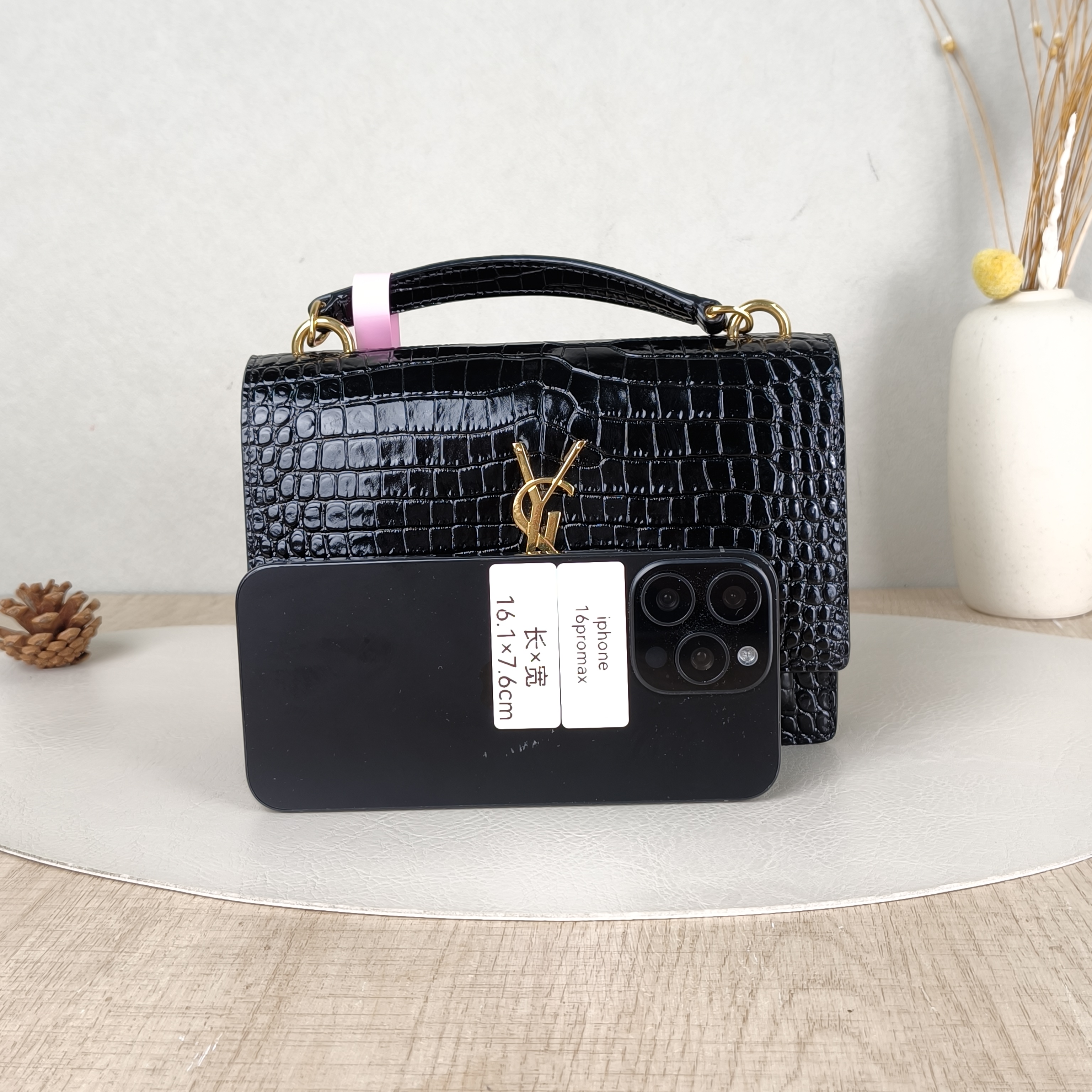 SAINT LAURENT Crossbody Bag SUNSET Wallet Black CC alfskin19 × 5.5 × 14 cm — cover view 3 of 5
