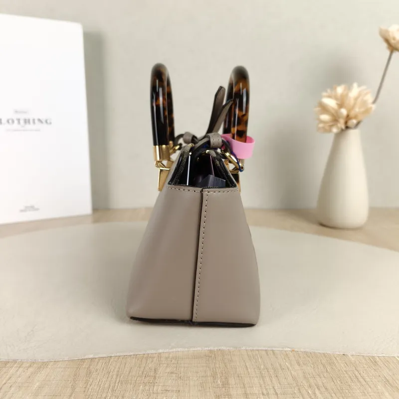 FENDI Crossbody Bag by the way Grey Calfskin Mini 20.5 × 9 × 12 cm — detail view 8 of 10