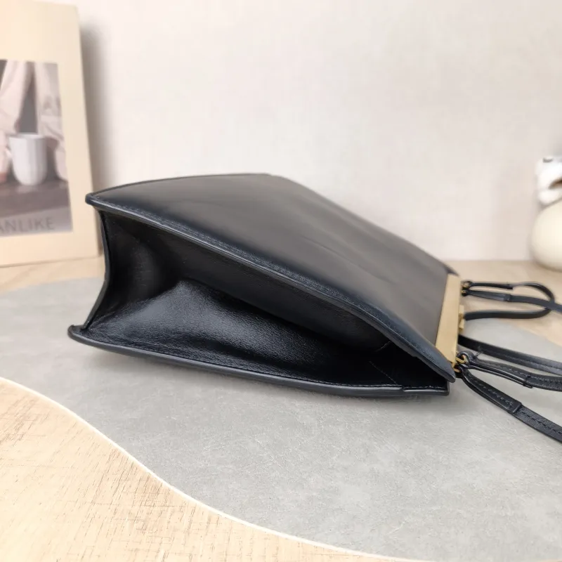 CELINE Shoulder Bag Black Calfskin 32.5 × 9 × 22 cm — detail view 8 of 10