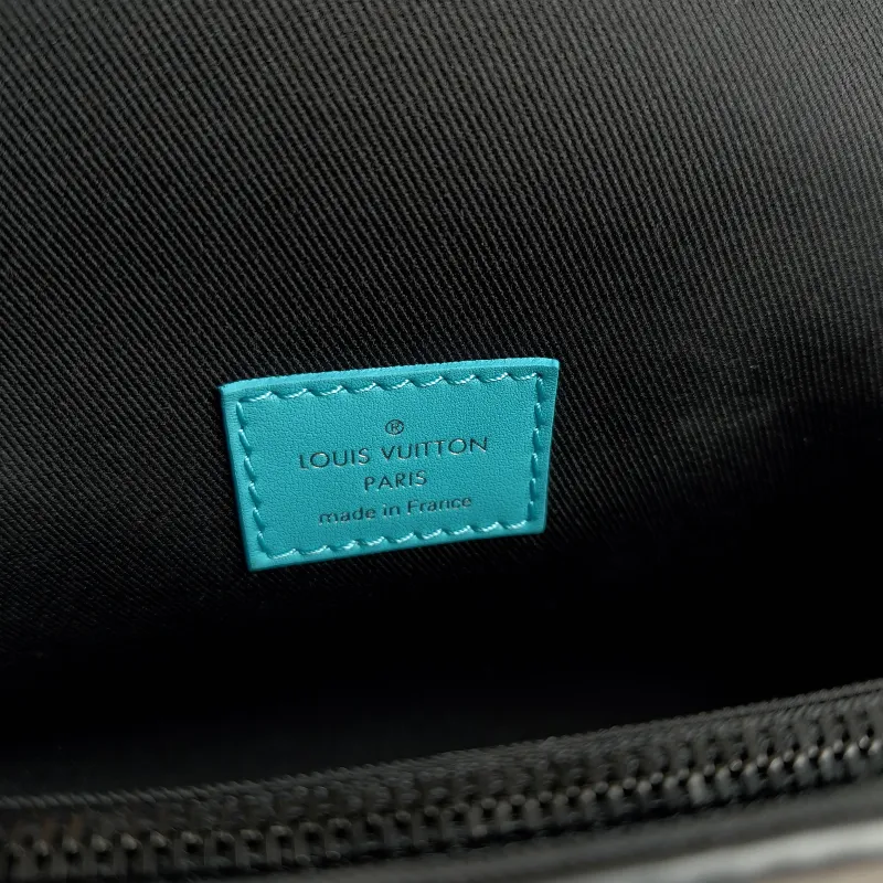 Louis Vuitton Crossbody Bag Steamer Box Grey · Blue PVC · Calfskin Mini 18 × 6.5 × 11 cm — detail view 11 of 11