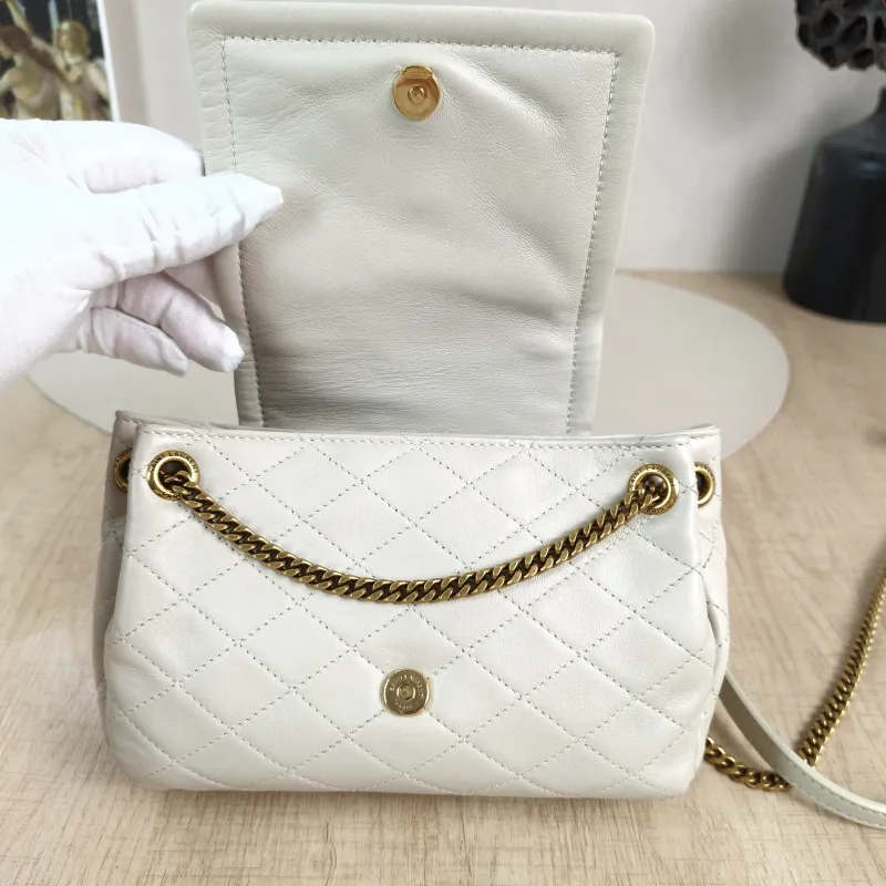 SAINT LAURENT Crossbody Bag NOLITA White SL ambskinmini18 × 6 × 13 cm — detail view 4 of 12