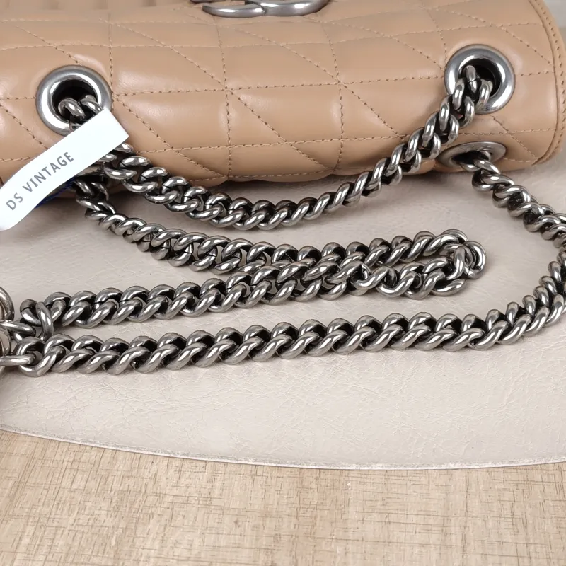 GUCCI Crossbody Bag GG Marmont Small Marmont 22 Taupe Calfskin Small 22 × 6 × 13 cm — detail view 8 of 12