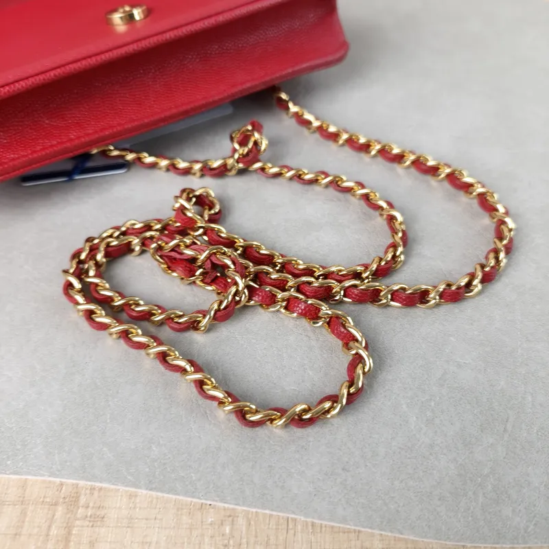 Chanel Crossbody Bag CF woc Crossbody Bag Red Grained Calfskin One Size 17 × 3 × 10 cm — detail view 9 of 11