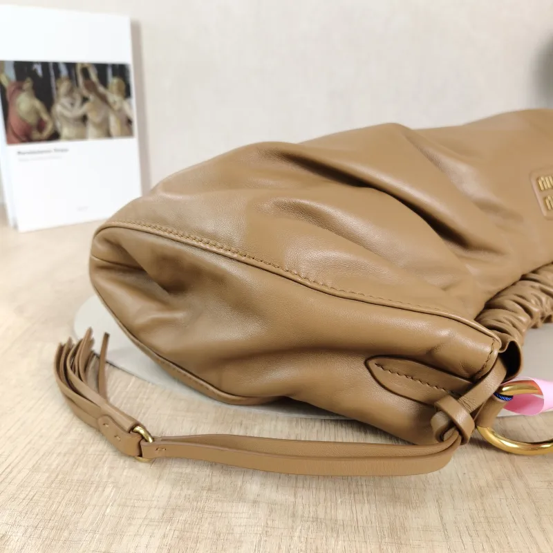 Miumiu Shoulder Bag Joie Shoulder Bag Caramel Lambskin One Size 52 × 10 × 23 cm — detail view 9 of 10