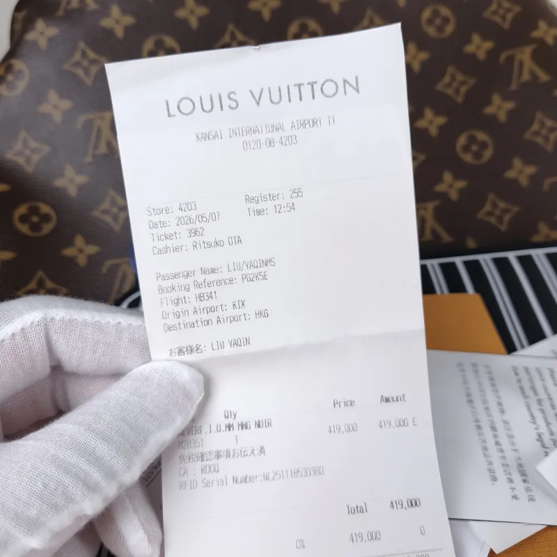 Louis Vuitton Shoulder Bag NEVERFULL INSIDE OUT Black PVC · Calfskin Medium 31 × 14 × 28 cm — detail view 5 of 11