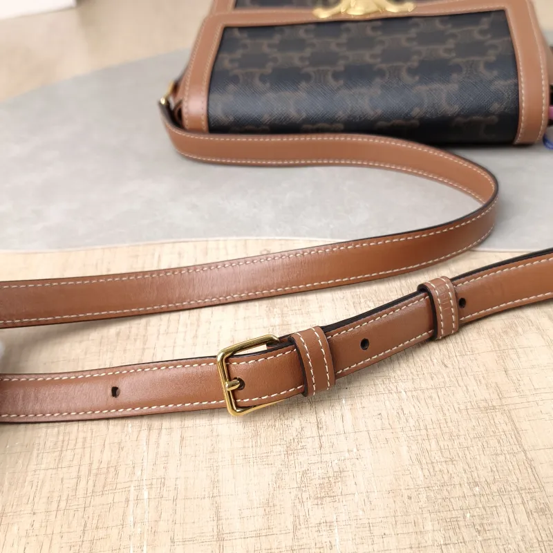 CELINE Crossbody Bag Teen Triomphe Monogram PVC Small 18.5 × 7 × 13.5 cm — detail view 4 of 12