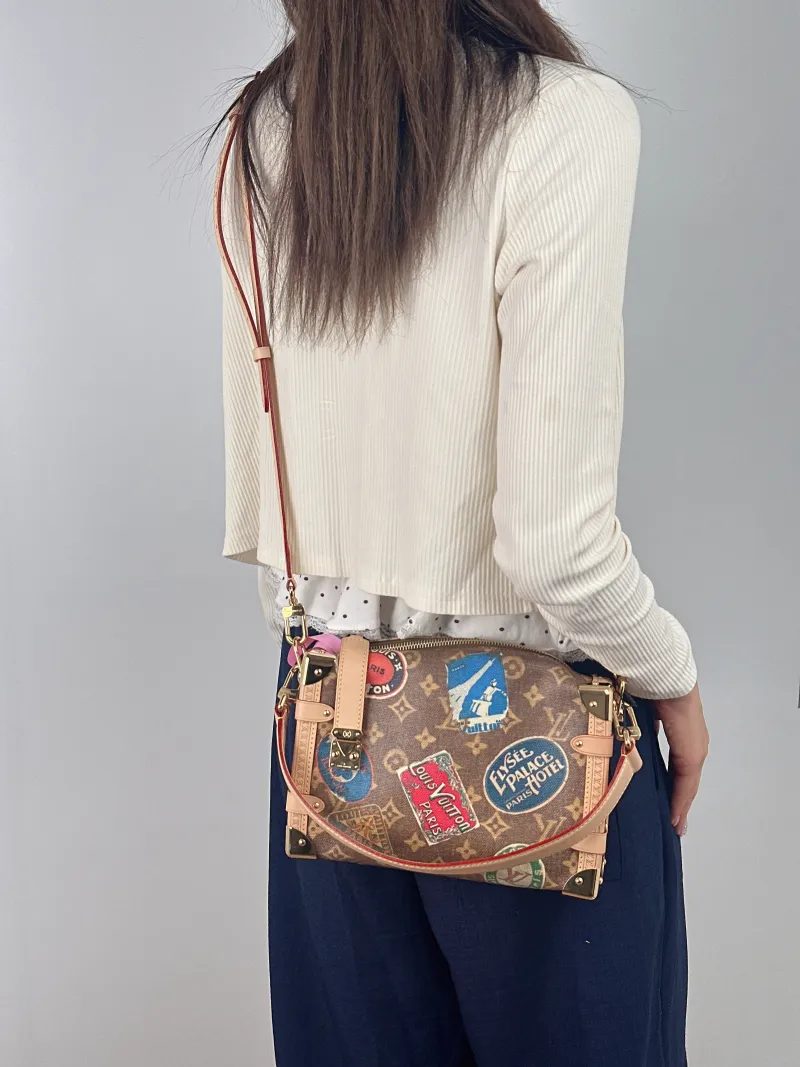 Louis Vuitton Crossbody Bag Side Trunk Box Edition Brown PVC Medium 23.5 × 8.5 × 16 cm — on-model view 2 of 2