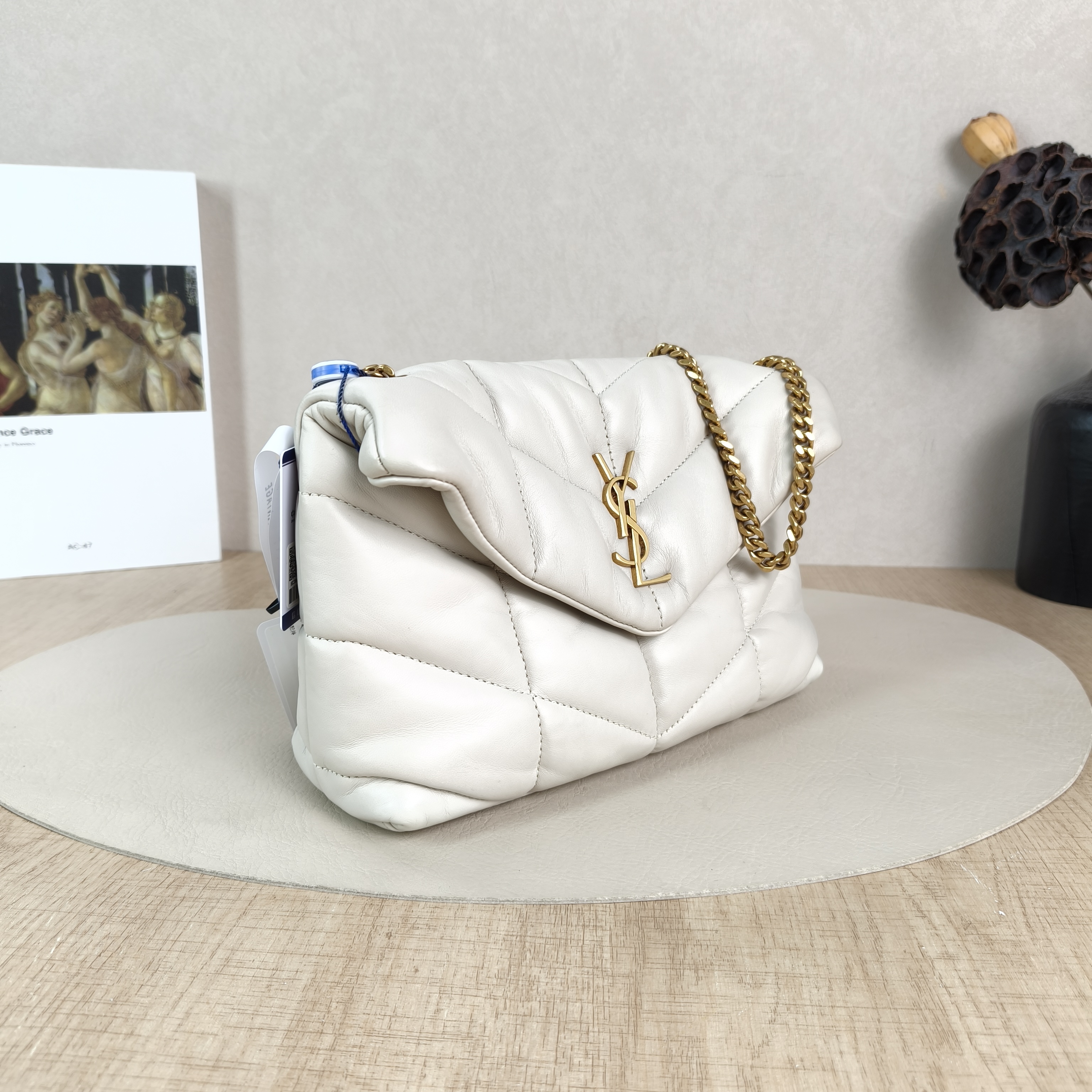 SAINT LAURENT Crossbody Bag LOULOU PUFFER White Lambskinmini23 × 8.5 × 15.5 cm — cover view 3 of 5