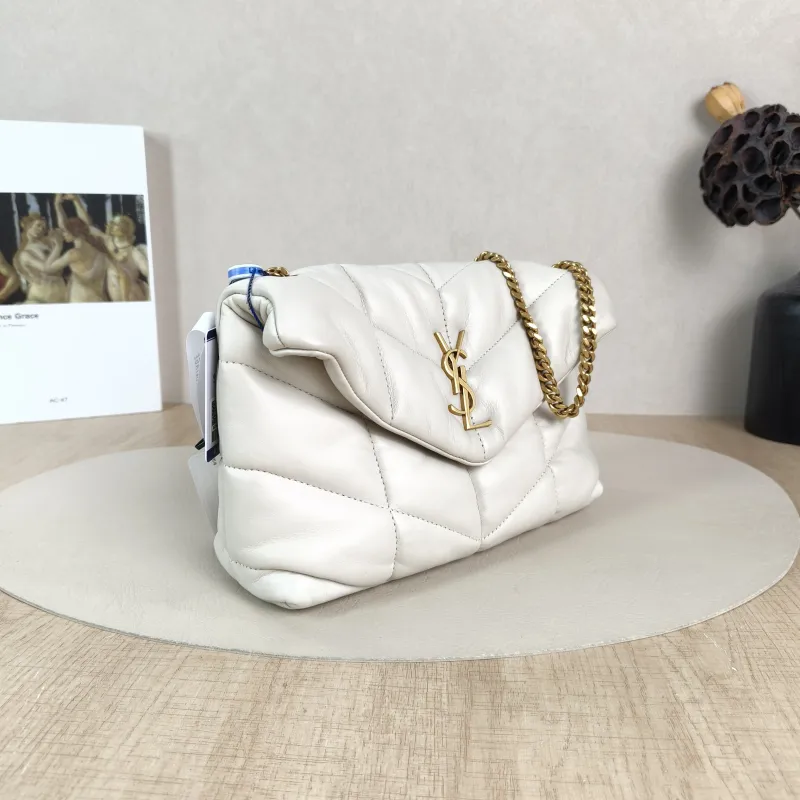 SAINT LAURENT Crossbody Bag LOULOU PUFFER White Lambskinmini23 × 8.5 × 15.5 cm — cover view 3 of 5