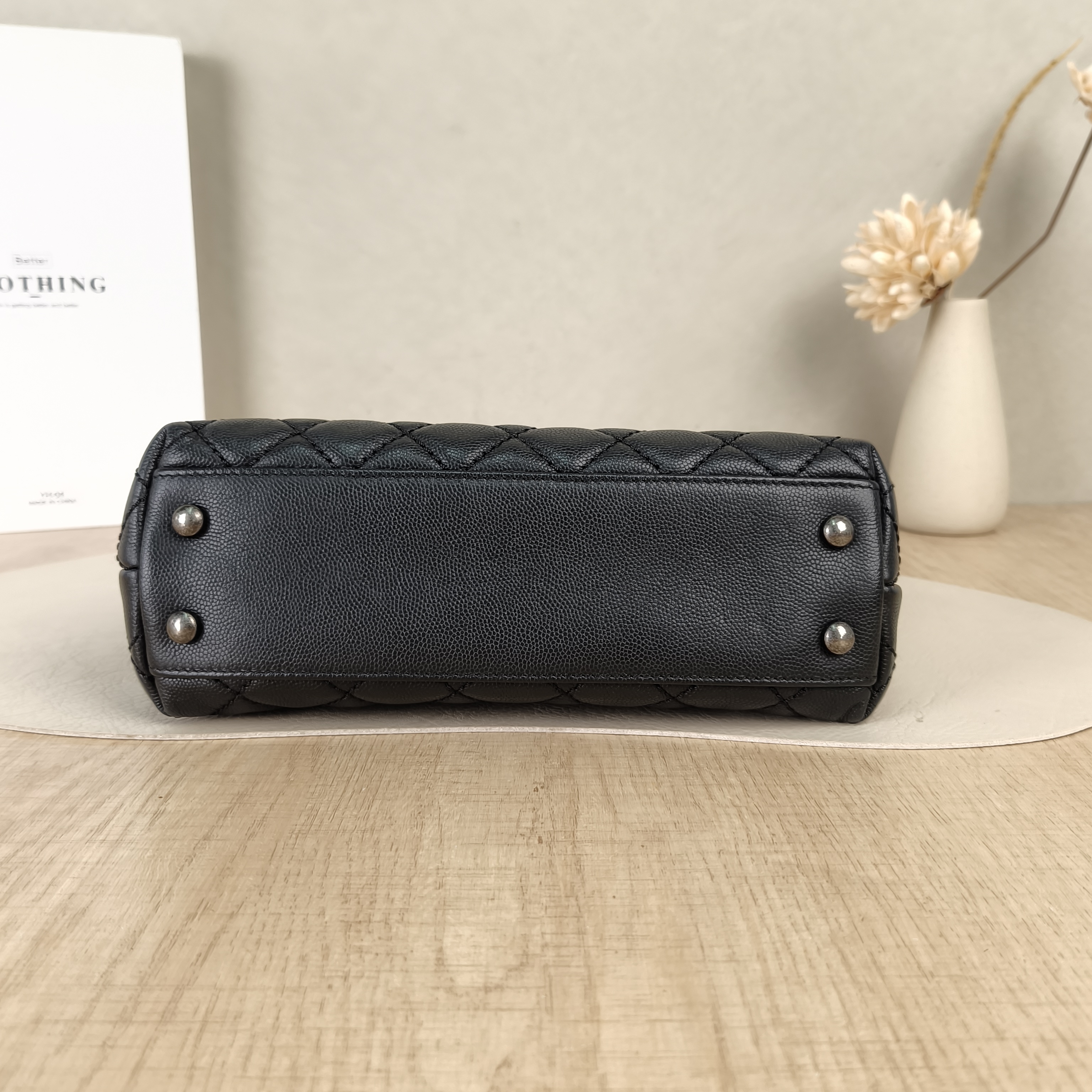 Chanel Top Handle Bag Coco HandleBlack Silver-Tone Hardware Grained Calfskin Small24 × 10 × 14 cm — cover view 5 of 5