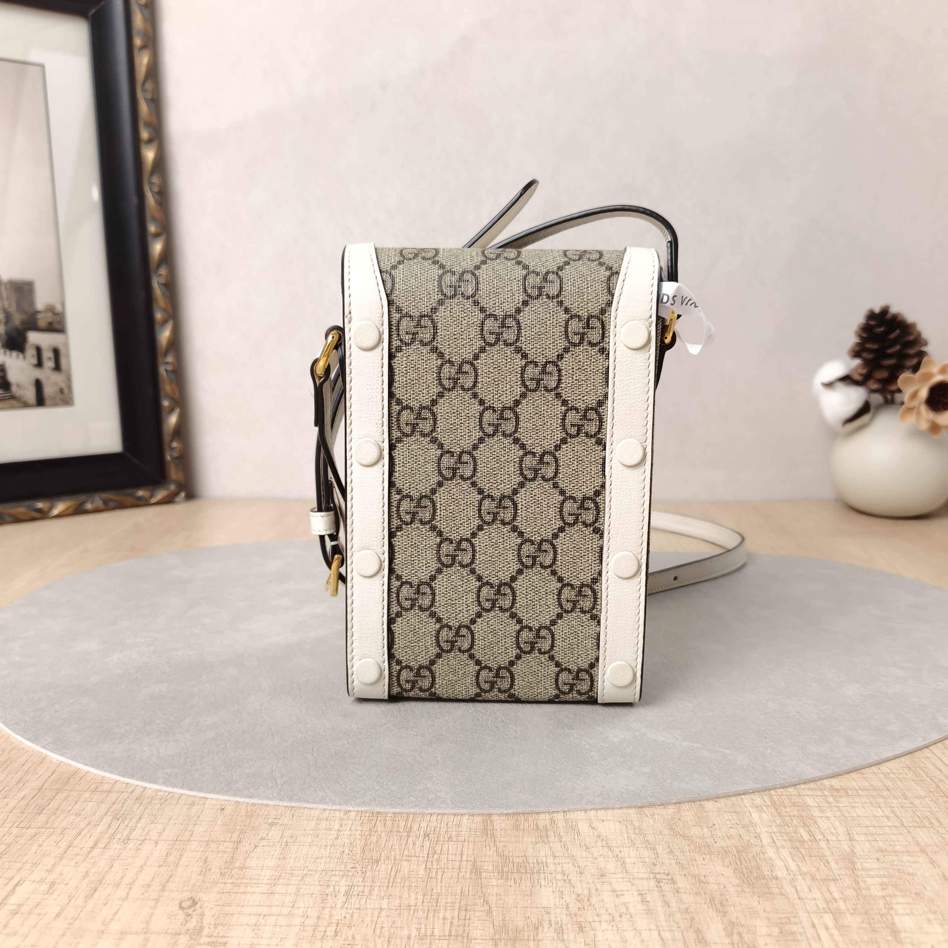 GUCCI Crossbody Bag Horsebit 1955Collection Mini White PV Cmini11.5 × 4 × 17 cm — cover view 11 of 12