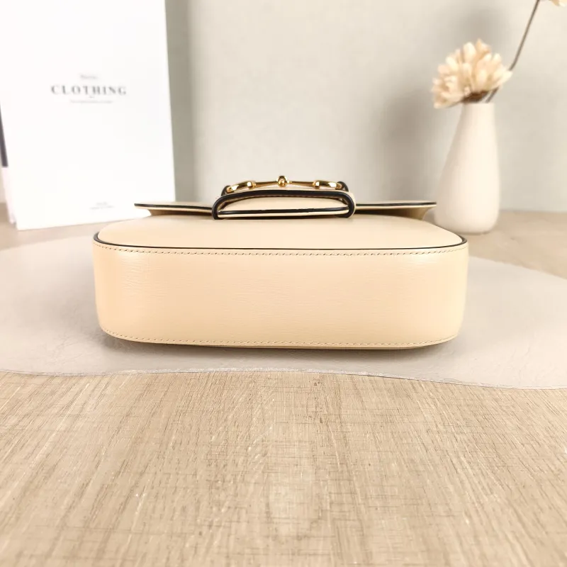 GUCCI Crossbody Bag Horsebit 1955 Horsebit Small Beige Calfskin Small 20.5 × 5 × 14.5 cm — cover view 5 of 6