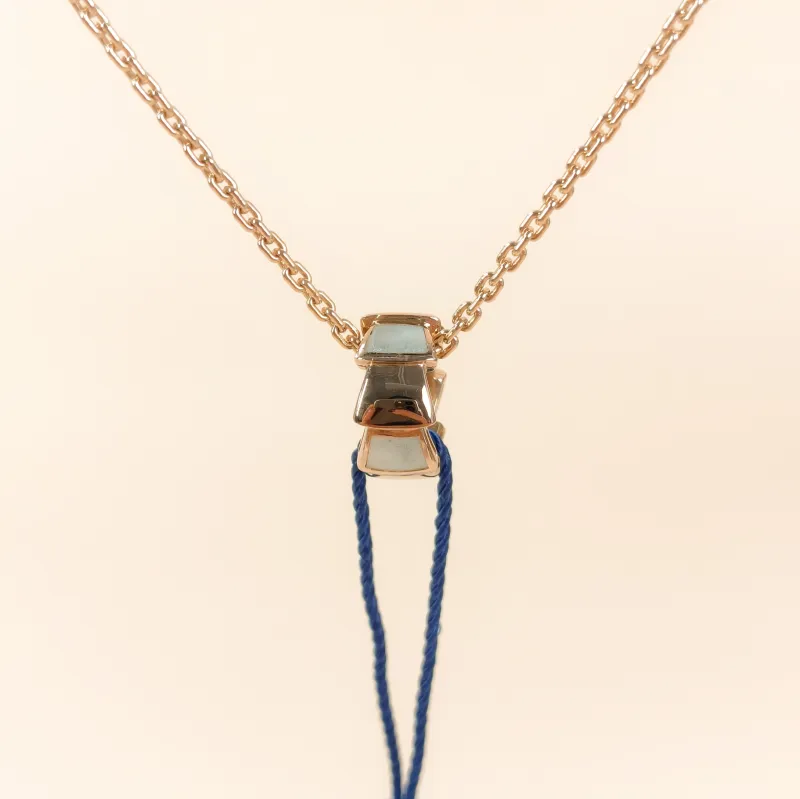 Bvlgari Necklace Serpenti Viper Collection Necklace 18KR ose Gold One Size 44cm
