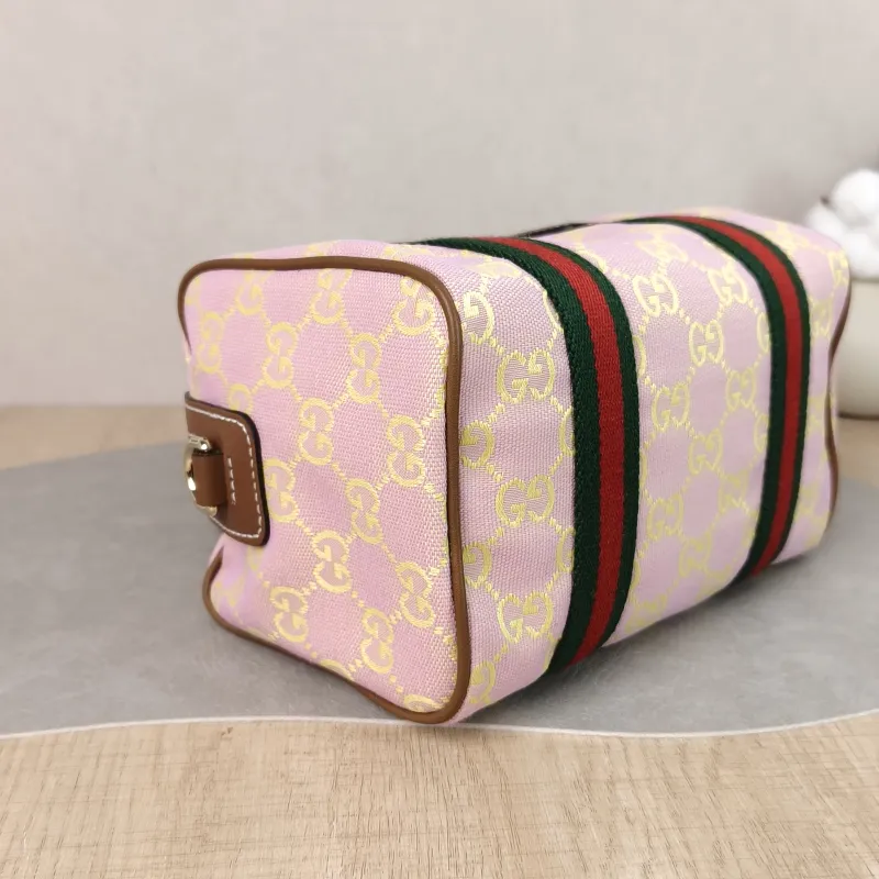 GUCCI Top Handle Bag Ophidia Pink Canvas One Size 20 × 12 × 13 cm — detail view 11 of 11