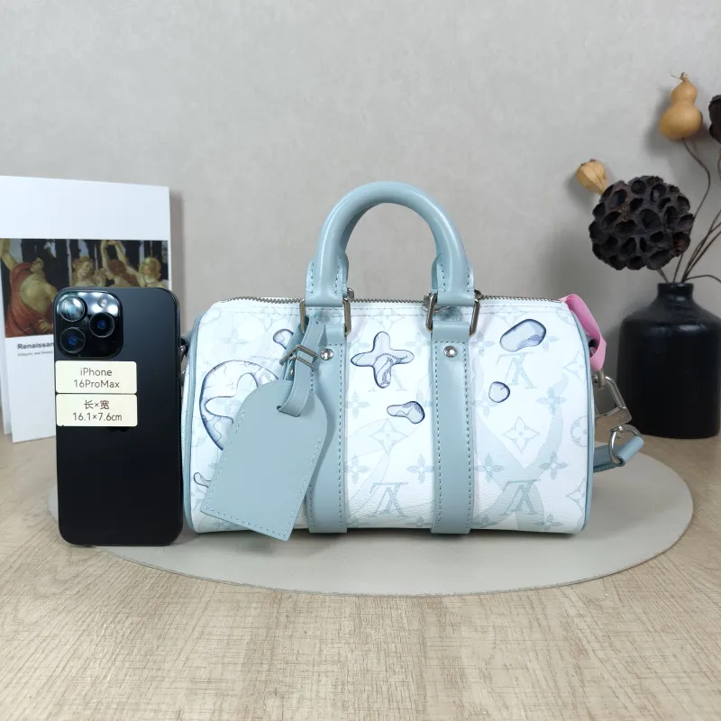 Louis Vuitton Crossbody Bag Keepall 25 Blue PVC Medium25 × 11 × 15 cm — cover view 4 of 5