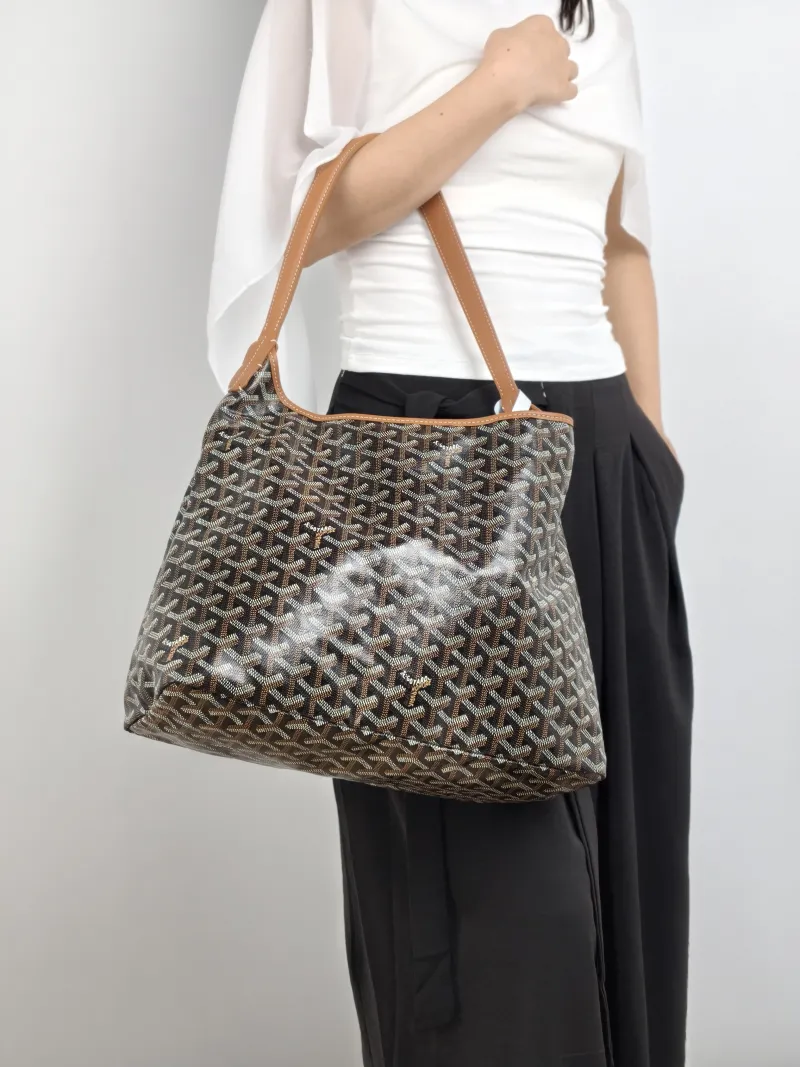GOYARD Shoulder Bag Boheme Hobo​ Brown ine Canvas Small 43 × 14 × 27 cm — on-model view 2 of 2