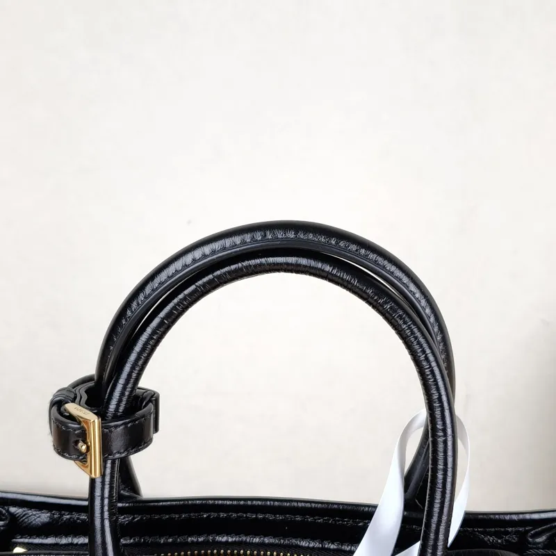 PRADA Shoulder Bag Bonnie Soft Lux Black Waxed Leathermini23.5 × 9 × 12 cm — detail view 11 of 13