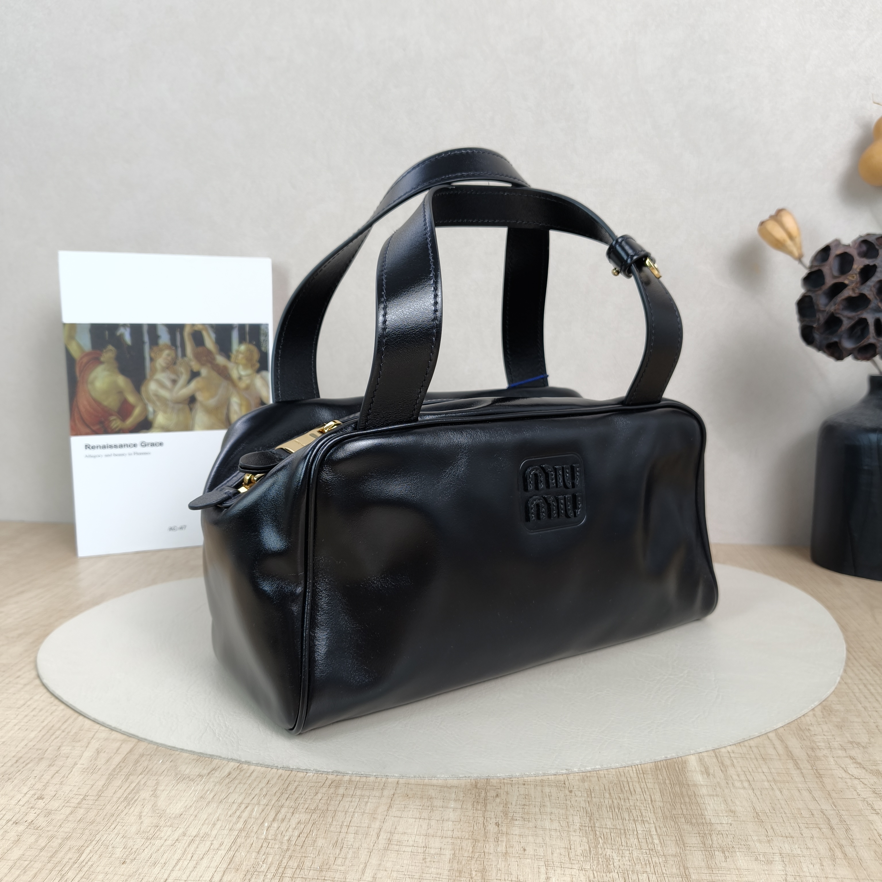 Miumiu Top Handle Bag Top Handle Bag Black Calfskin One Size28 × 12 × 15 cm — cover view 6 of 6
