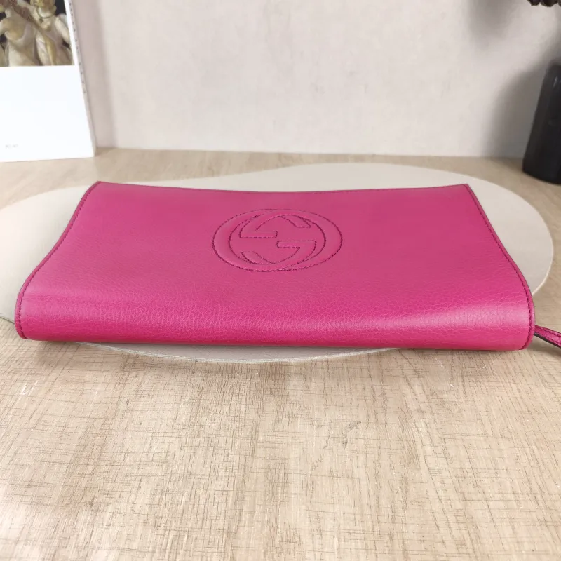 GUCCI Clutch Clutch Red Calfskin 29 × 4 × 15 cm — detail view 3 of 10