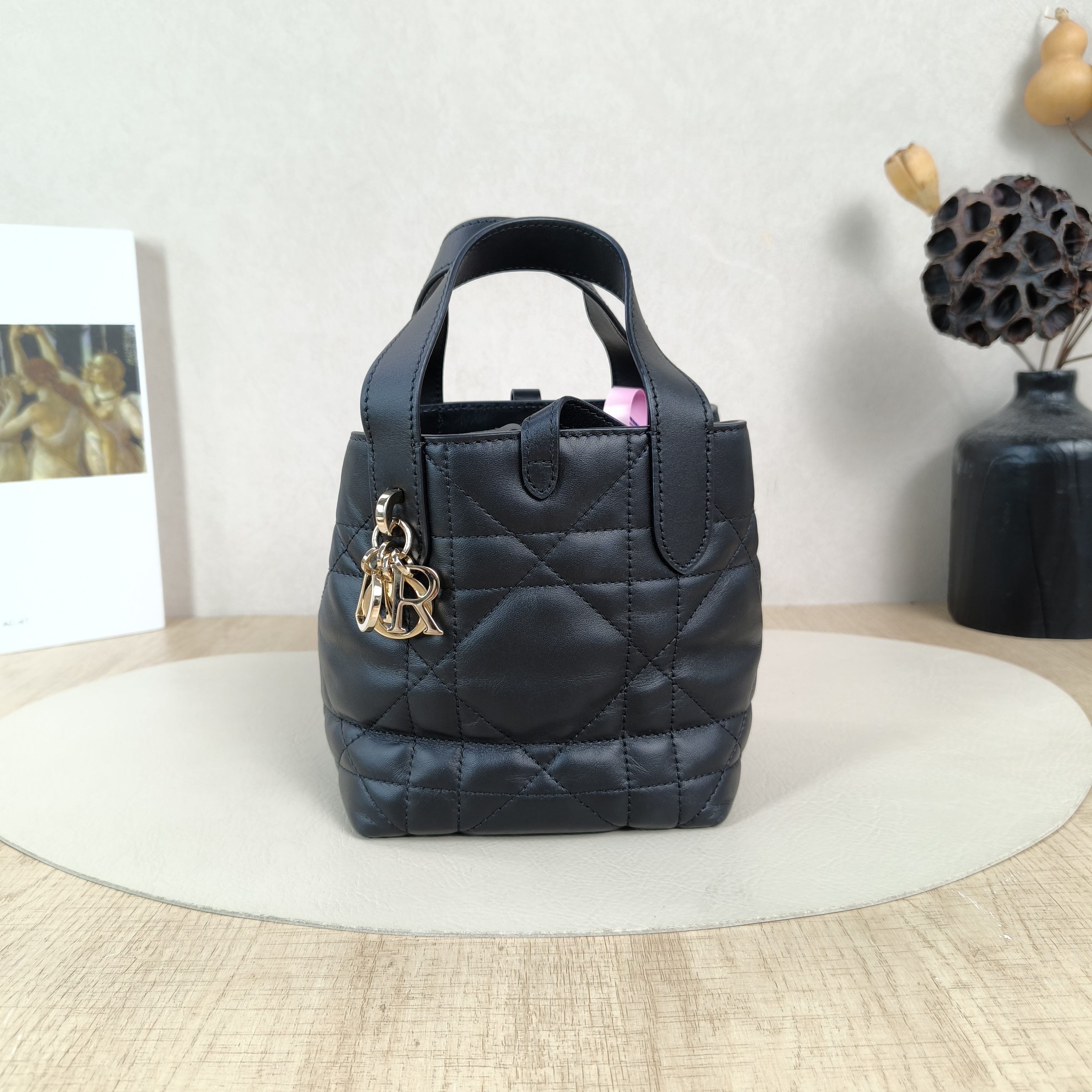 DIOR Shoulder Bag TOUJOURS Edition Black Calfskinmini13 × 12 × 15 cm