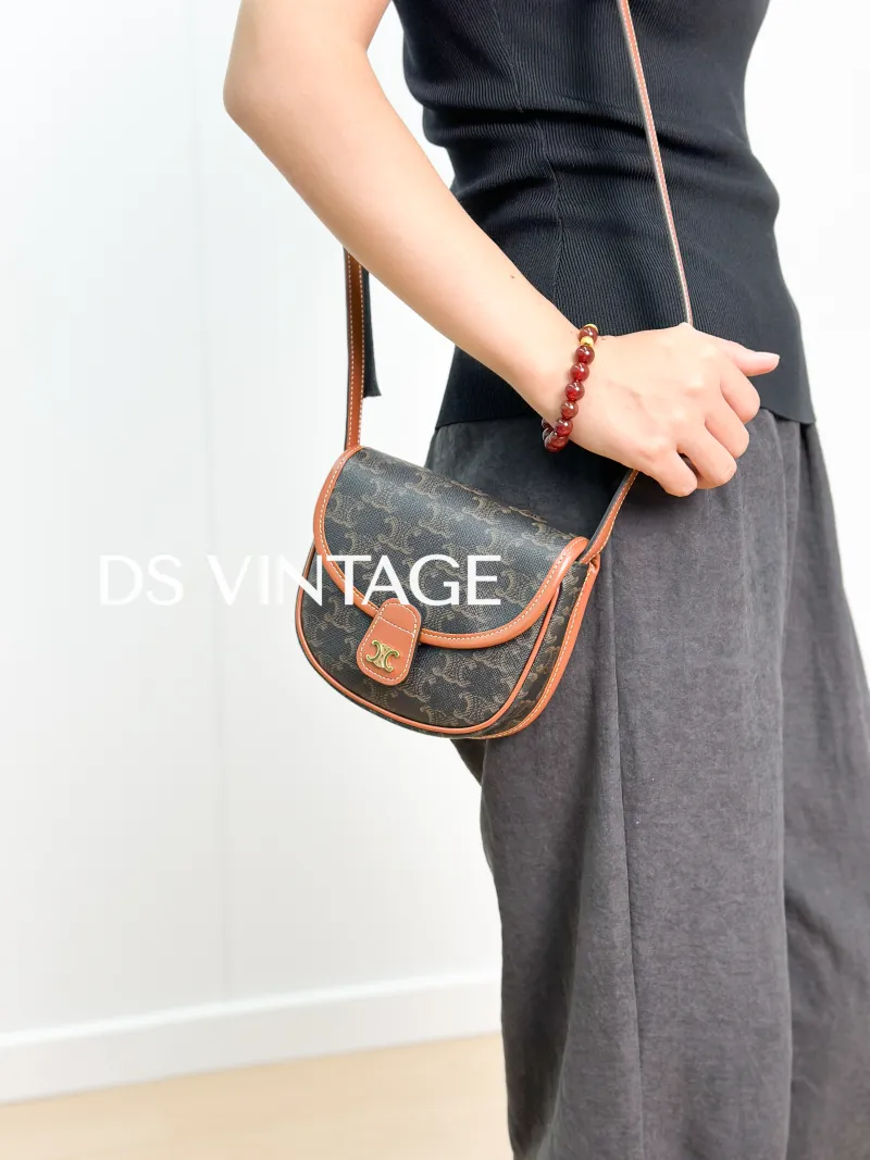 CELINE Crossbody Bag BESACE Monogram PV Cmini15 × 4 × 11 cm — on-model view 2 of 3