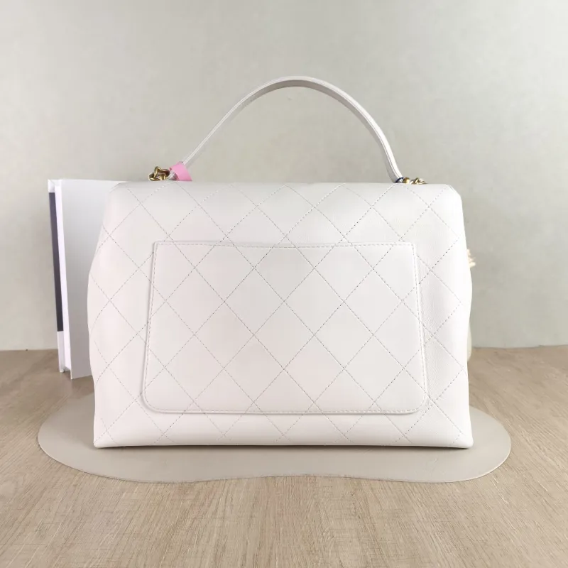 Chanel Top Handle Bag White Calfskin Large 38 × 11 × 27 cm — cover view 2 of 5