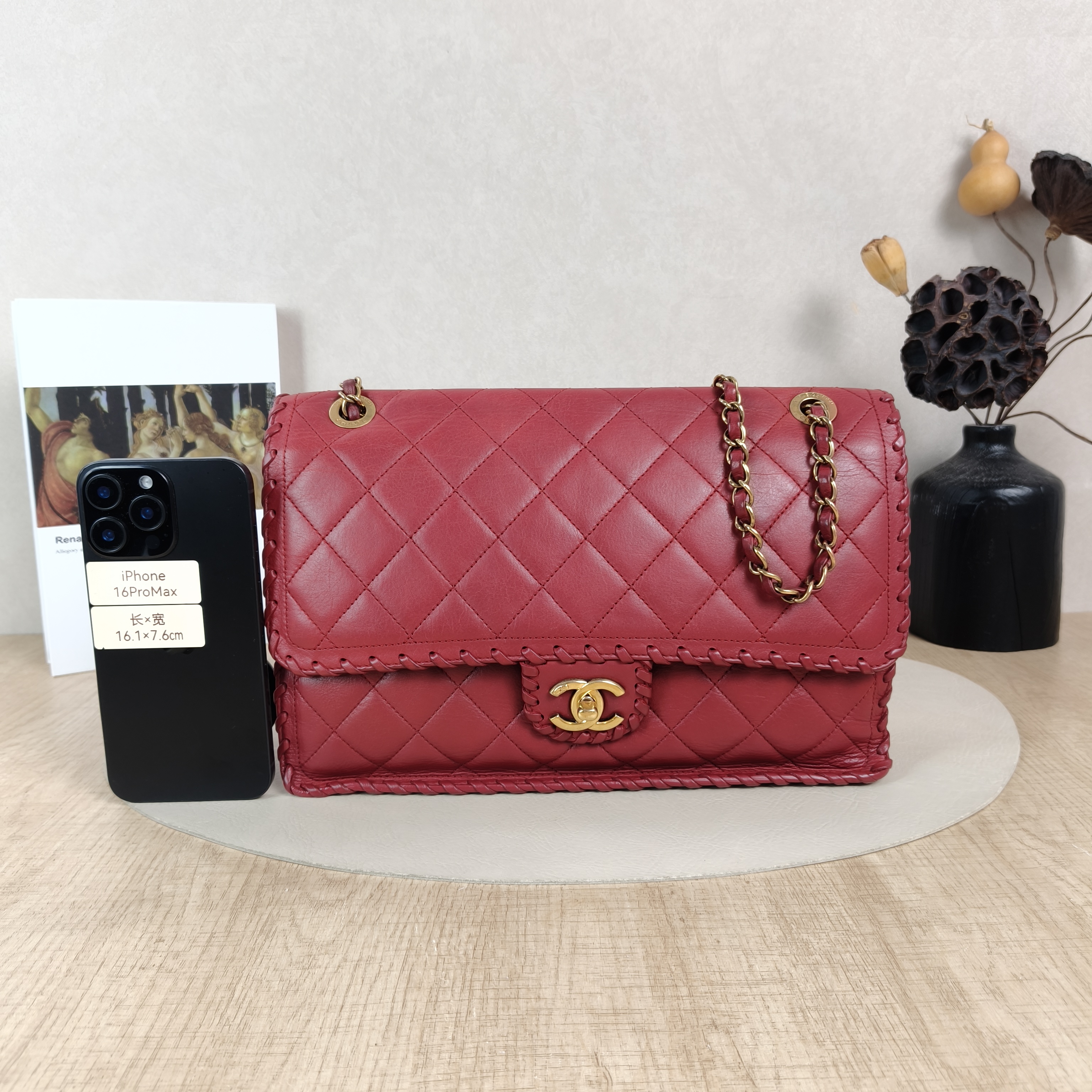Chanel Crossbody Bagcf Collection Crossbody Bag Red Calfskin One Size29.5 × 8 × 18 cm , Conditioned — cover view 4 of 5
