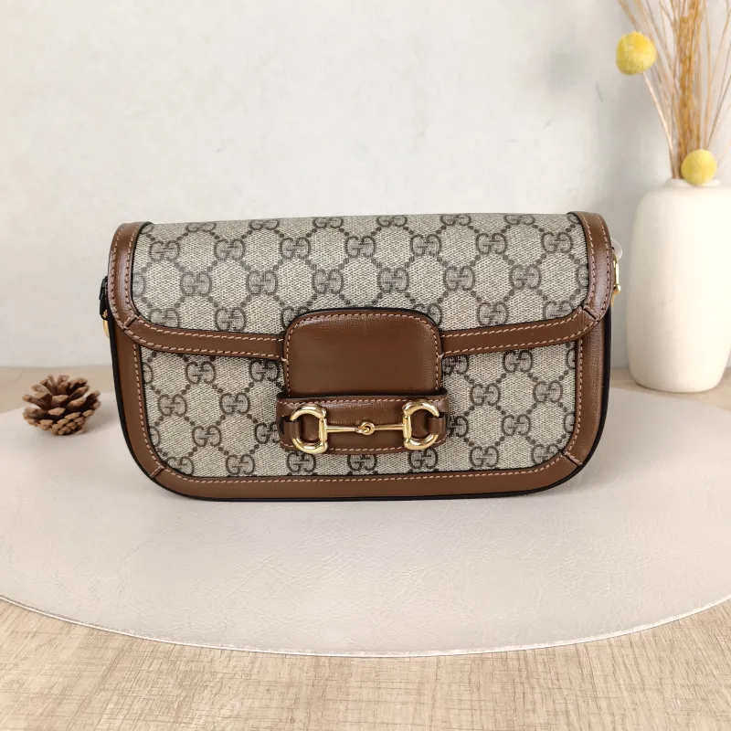GUCCI Shoulder Bag Horsebit 1955 Horsebit Small Monogram · Shoulder Strap PVC Small 24 × 5.5 × 13 cm