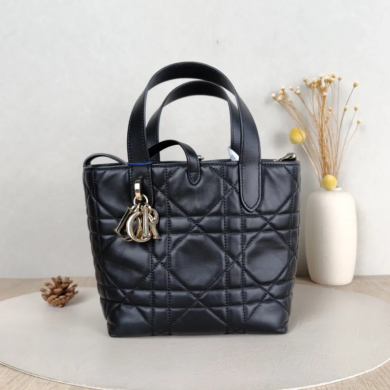 DIOR Shoulder Bag TOUJOURS Edition Black Calfskin Small 18.5 × 12 × 18.5 cm