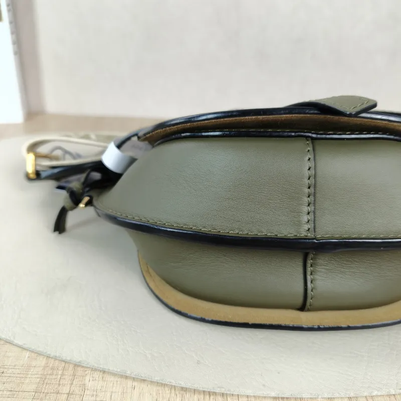 LOEWE Crossbody Bag Gate Dual Green Calfskin Mini 21 × 9.5 × 12.5 cm — detail view 10 of 12